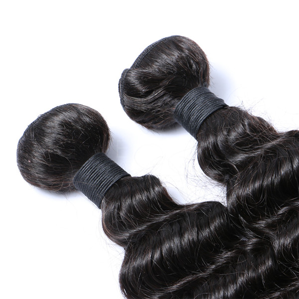 Brazilian Human Hair Bundles Natural Black Deep Wave Large Stock Hair Weaves  LM046